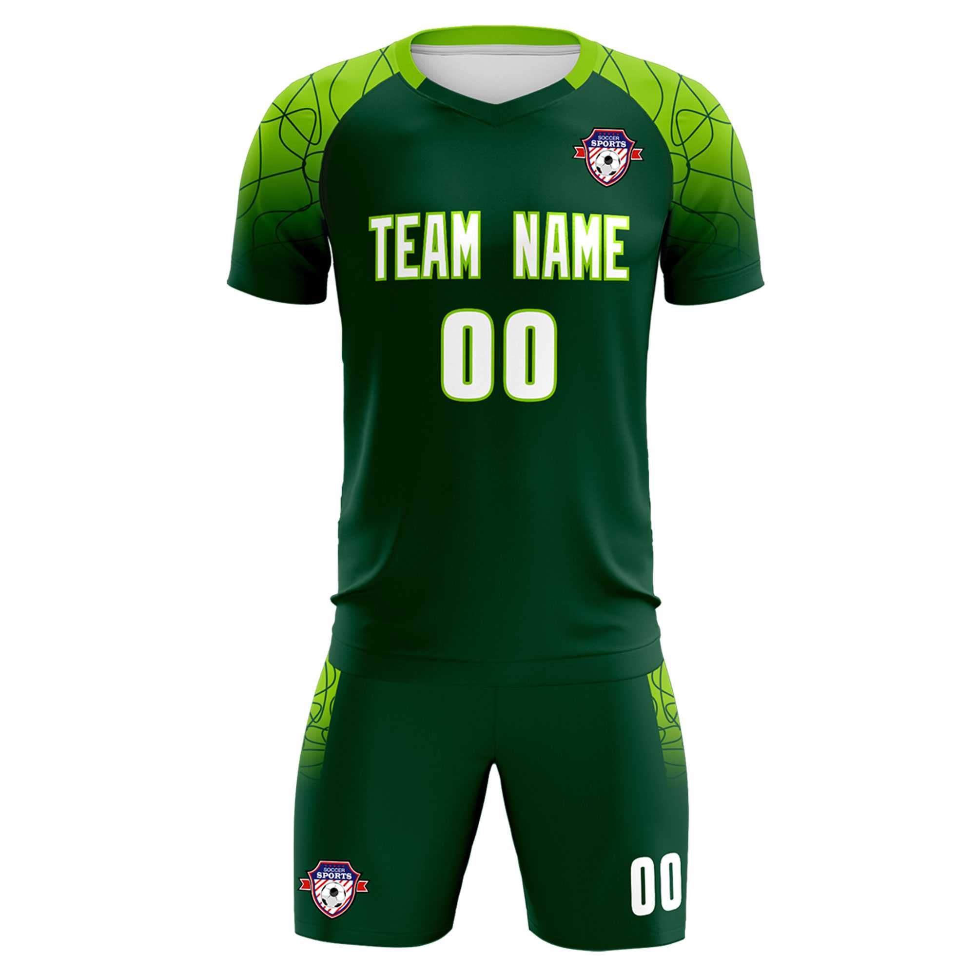 Custom Green Classic Football Training Kit Jersey For Adults/Kids