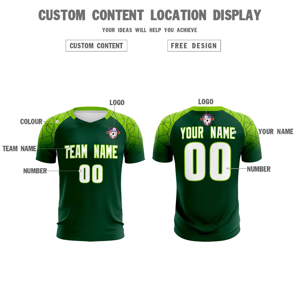 Custom Green Classic Football Training Kit Jersey For Adults/Kids