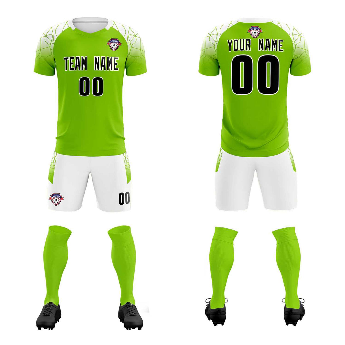 Custom Green Classic Football Training Kit Jersey For Adults/Kids