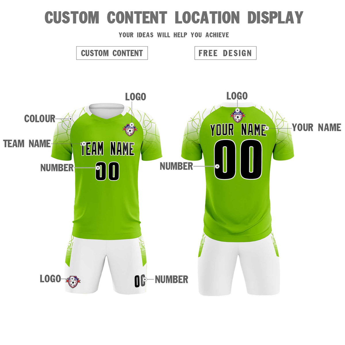 Custom Green Classic Football Training Kit Jersey For Adults/Kids