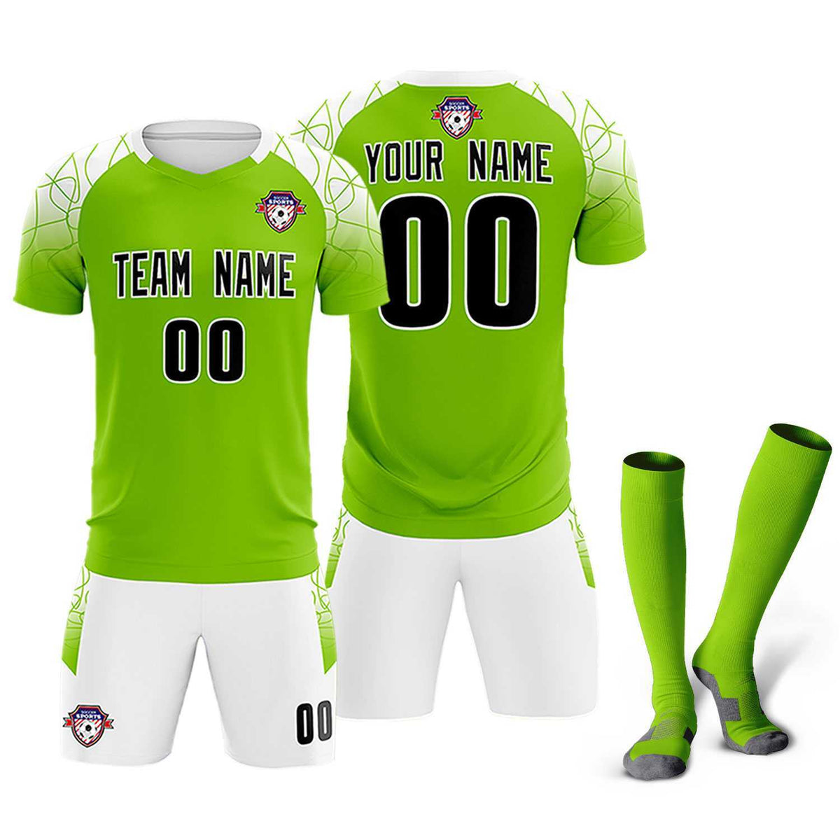 Custom Green Classic Football Training Kit Jersey For Adults/Kids