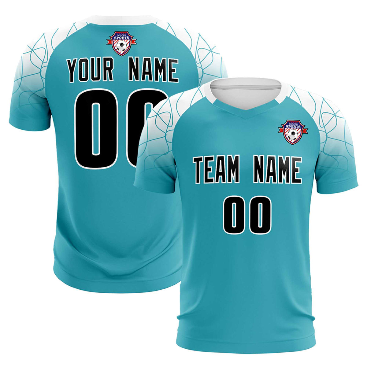 Custom Aqua Classic Football Training Kit Jersey For Adults/Kids