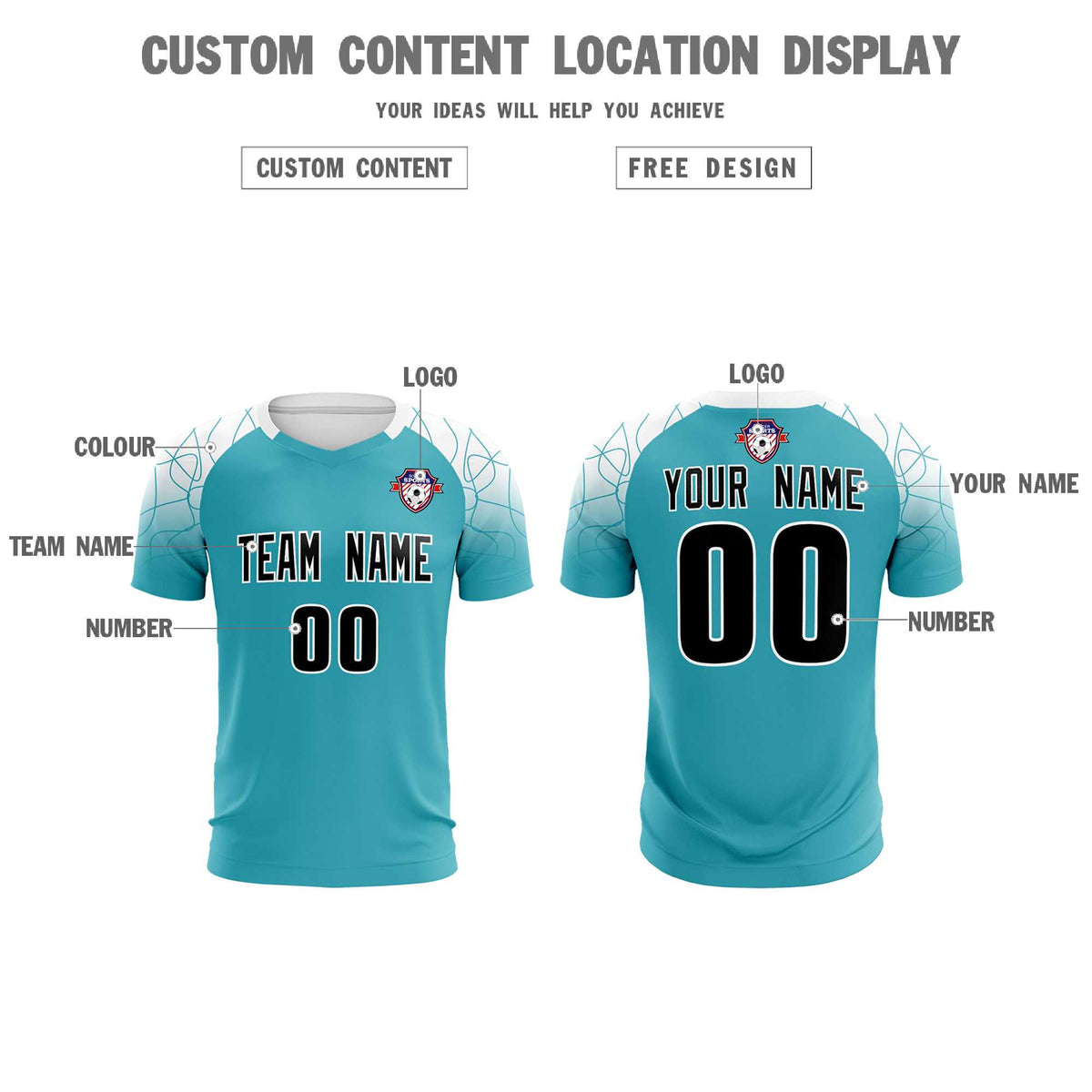 Custom Aqua Classic Football Training Kit Jersey For Adults/Kids