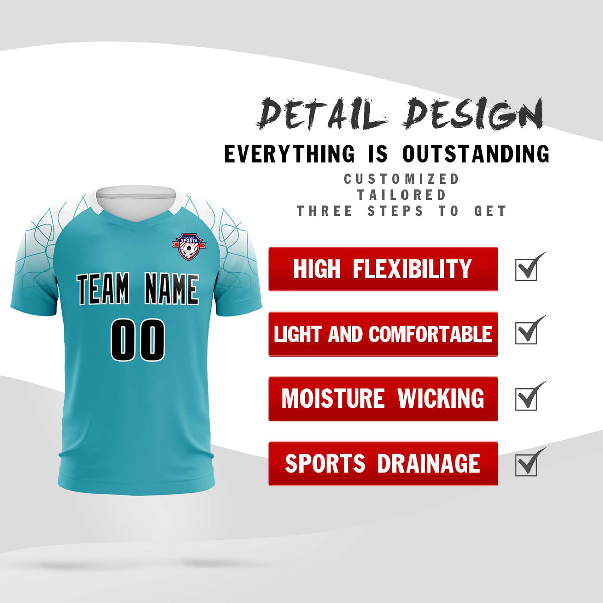 Custom Aqua Classic Football Training Kit Jersey For Adults/Kids