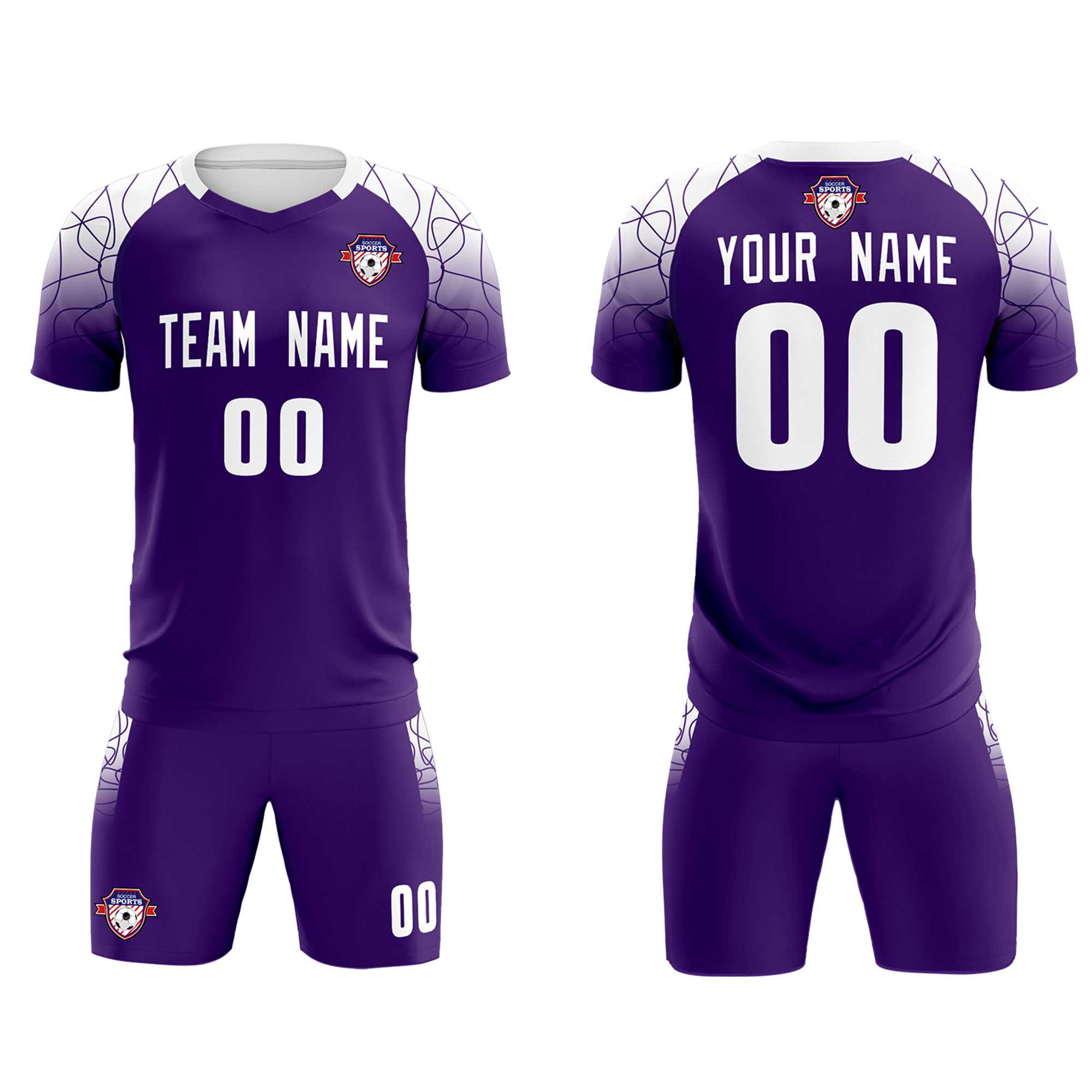 Custom Purple Classic Football Training Kit Jersey For Adults/Kids