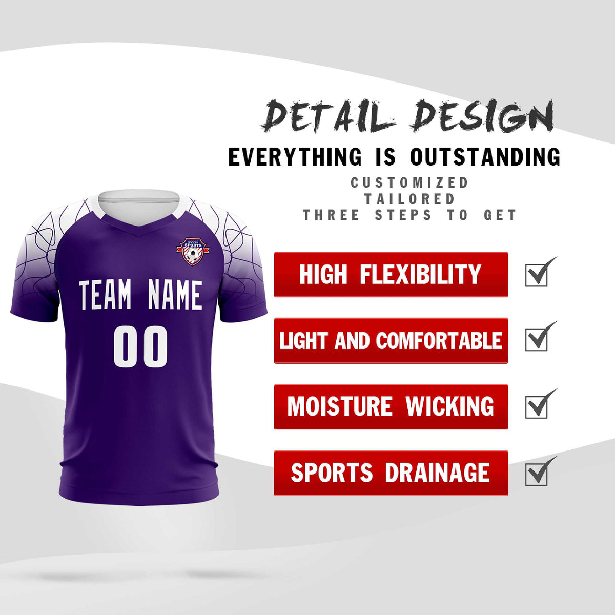 Custom Purple Classic Football Training Kit Jersey For Adults/Kids