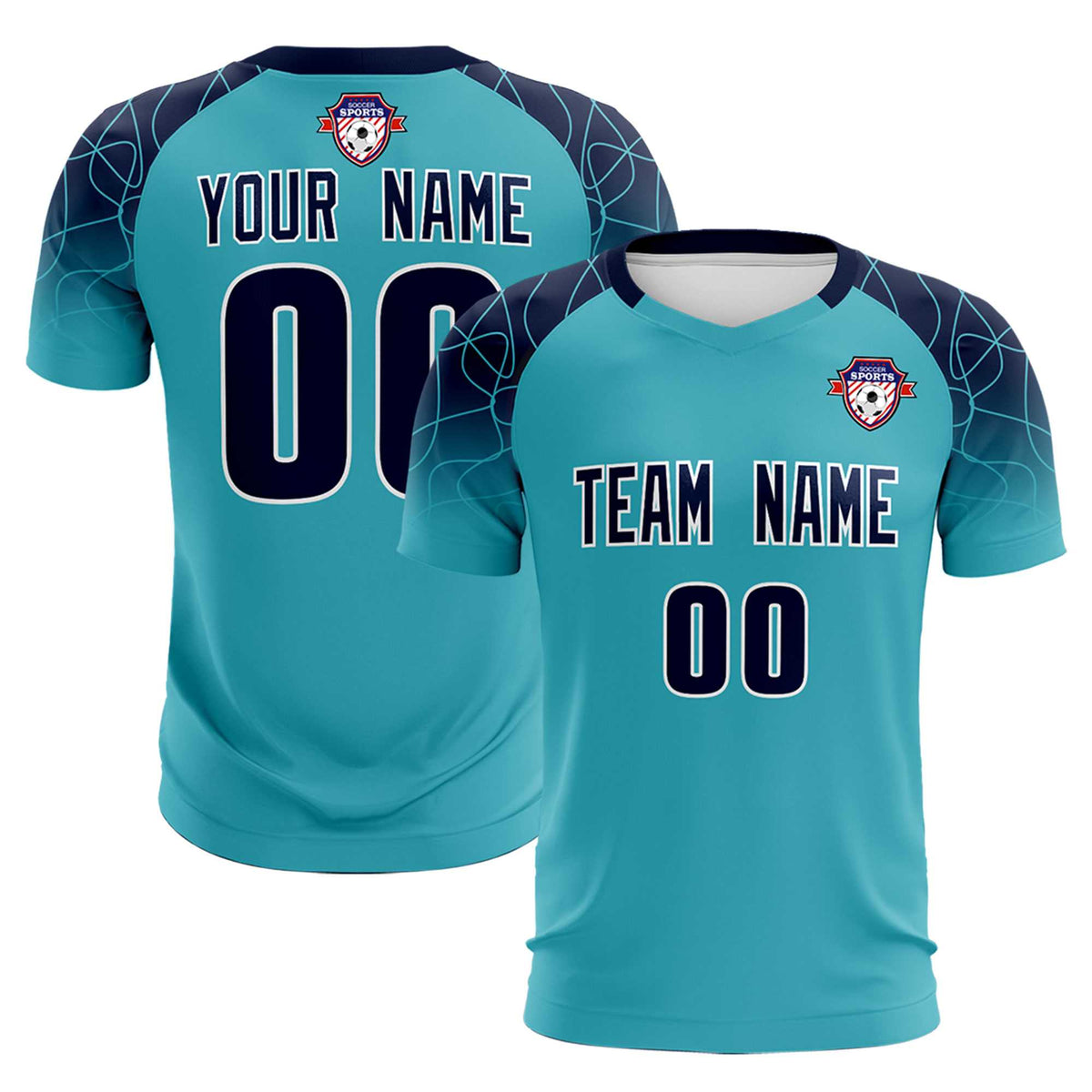 Custom Sky Blue Classic Football Training Kit Jersey For Adults/Kids