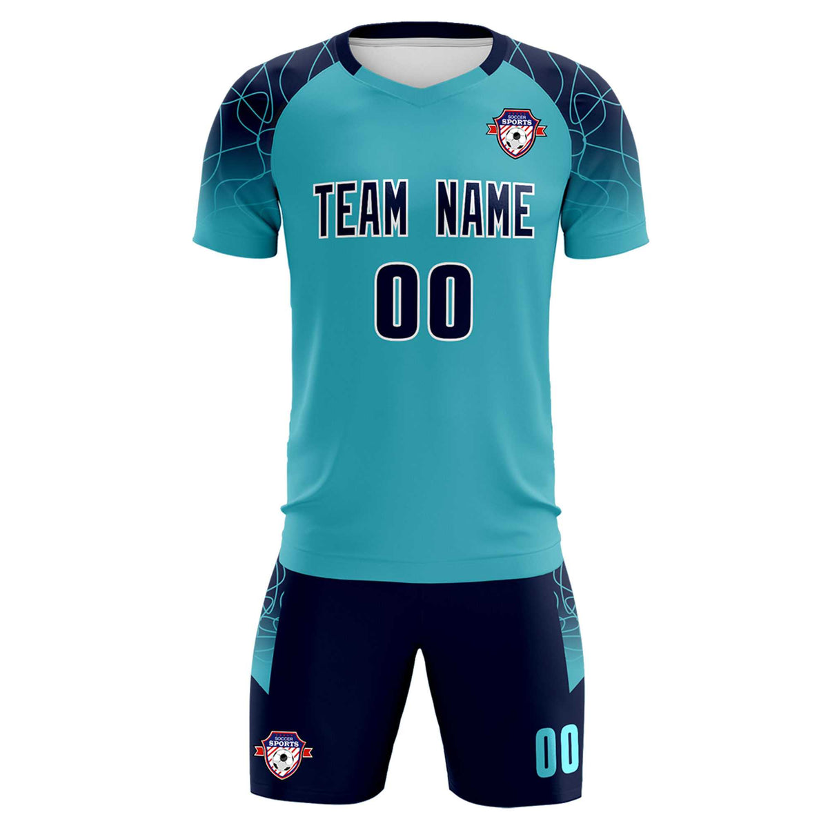 Custom Sky Blue Classic Football Training Kit Jersey For Adults/Kids