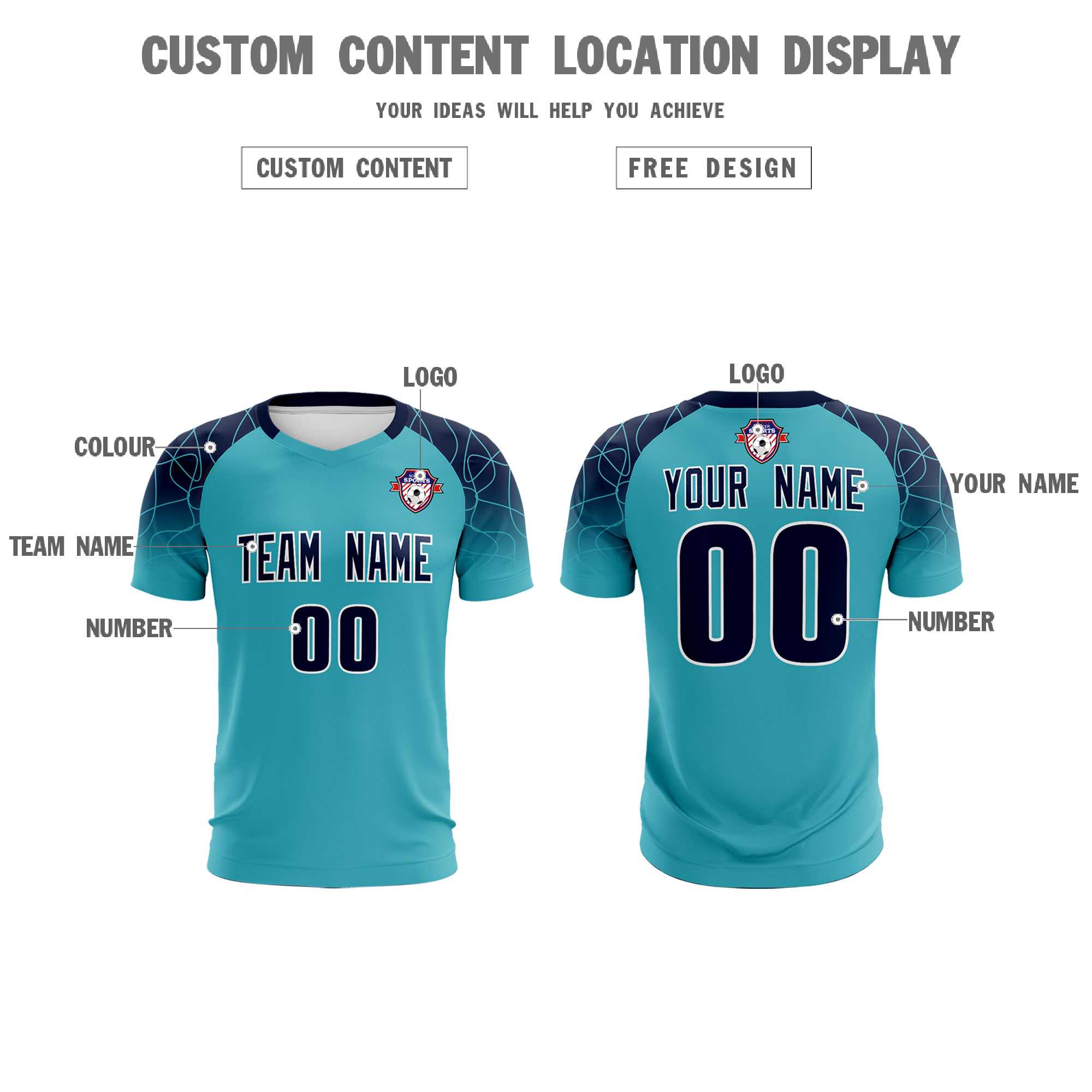 Custom Sky Blue Classic Football Training Kit Jersey For Adults/Kids
