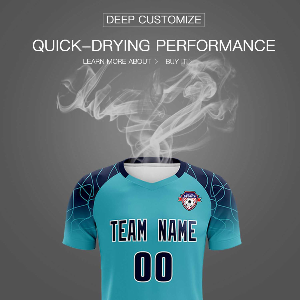 Custom Sky Blue Classic Football Training Kit Jersey For Adults/Kids