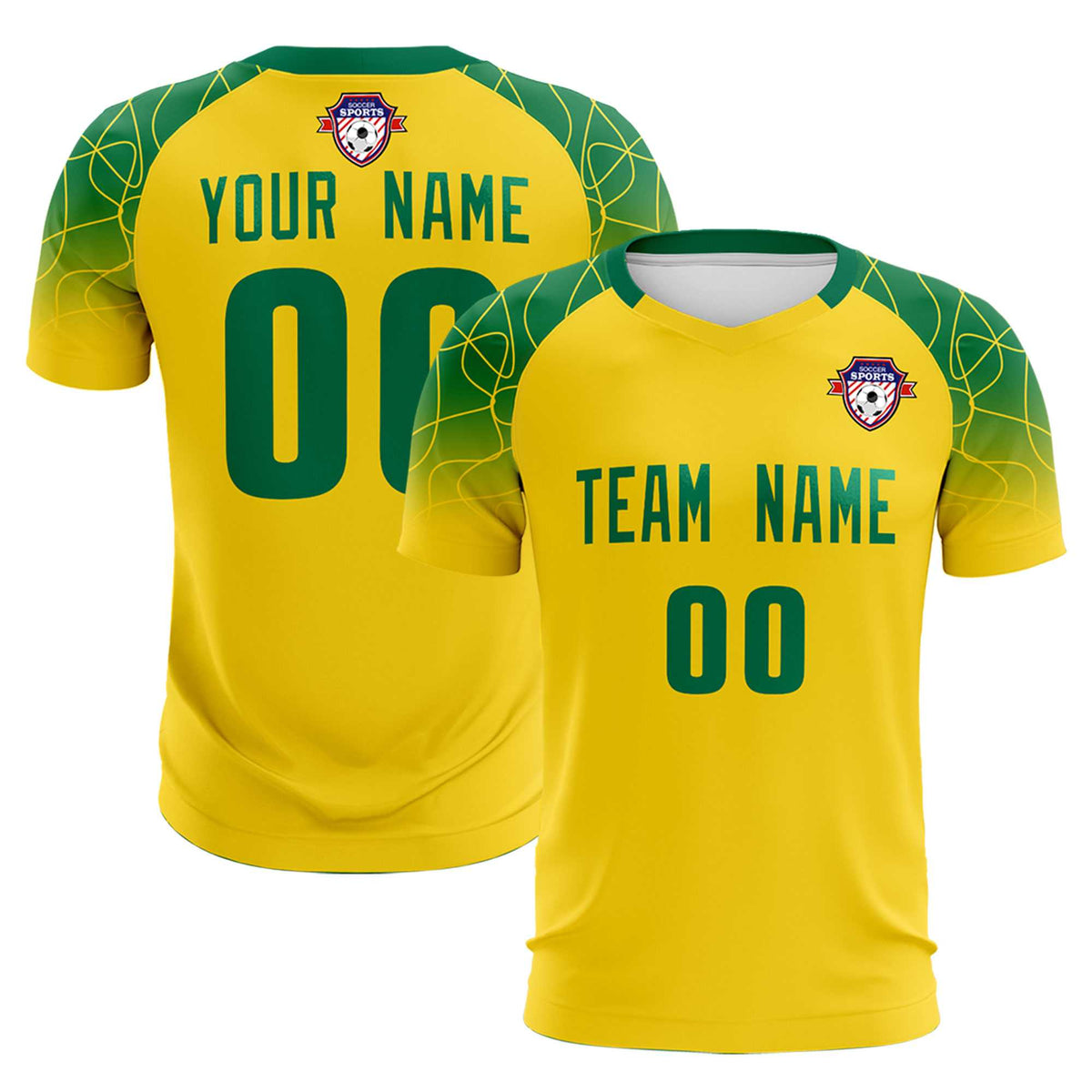 Custom Gold Classic Football Training Kit Jersey For Adults/Kids