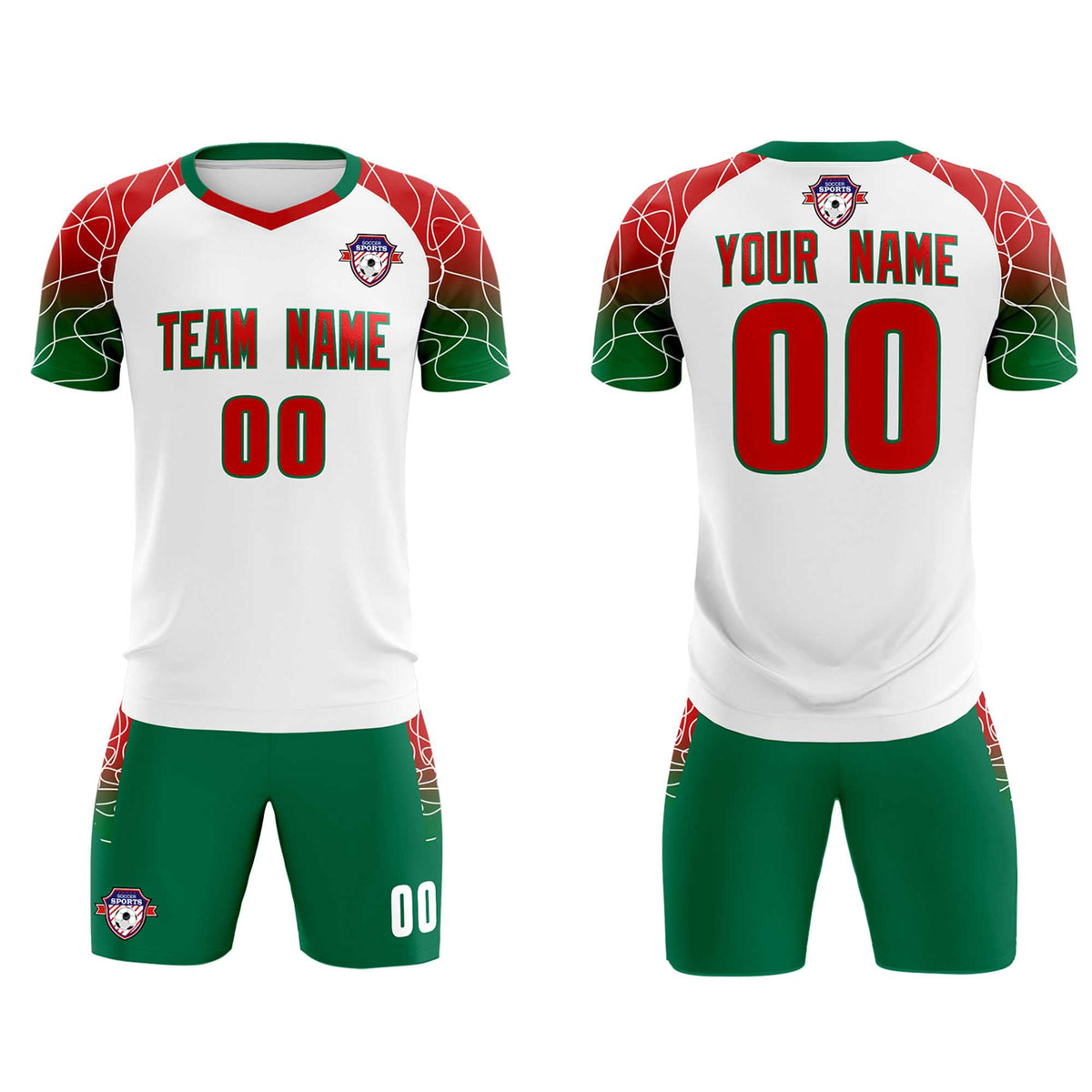 Custom White Classic Football Training Kit Jersey For Adults/Kids