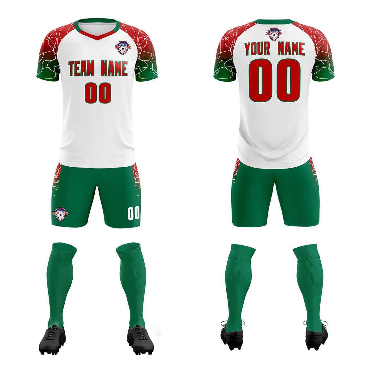 Custom White Classic Football Training Kit Jersey For Adults/Kids