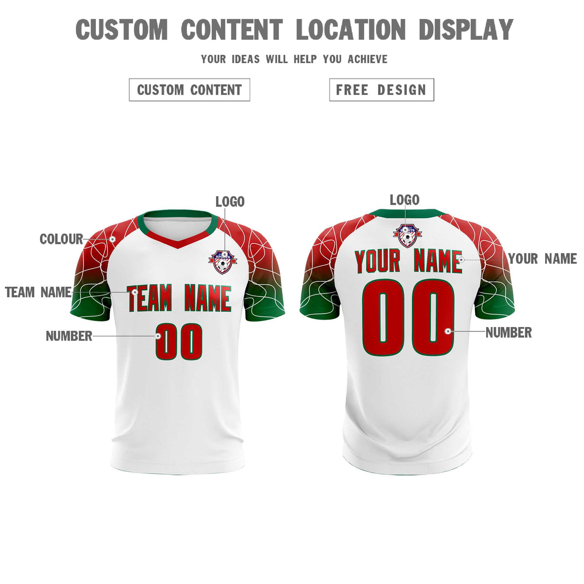 Custom White Classic Football Training Kit Jersey For Adults/Kids