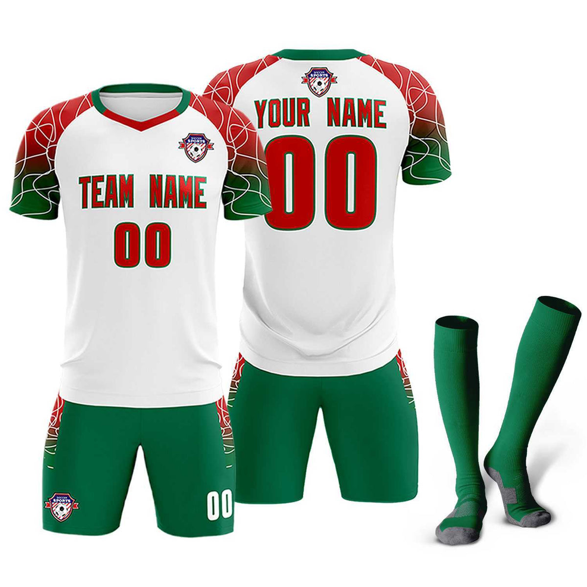 Custom White Classic Football Training Kit Jersey For Adults/Kids