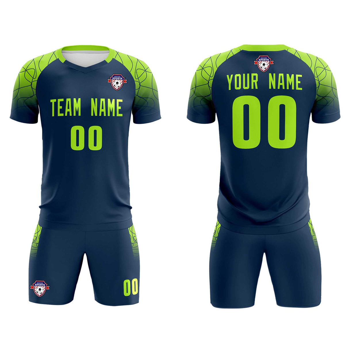 Custom Midnight Blue Classic Football Training Kit Jersey For Adults/Kids