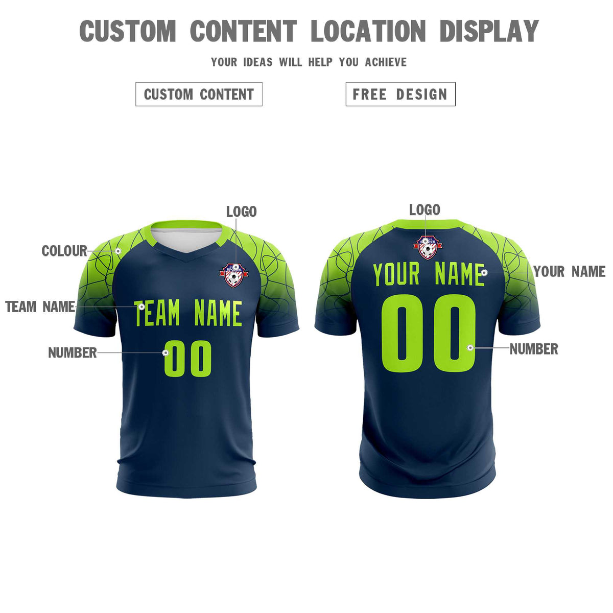 Custom Midnight Blue Classic Football Training Kit Jersey For Adults/Kids