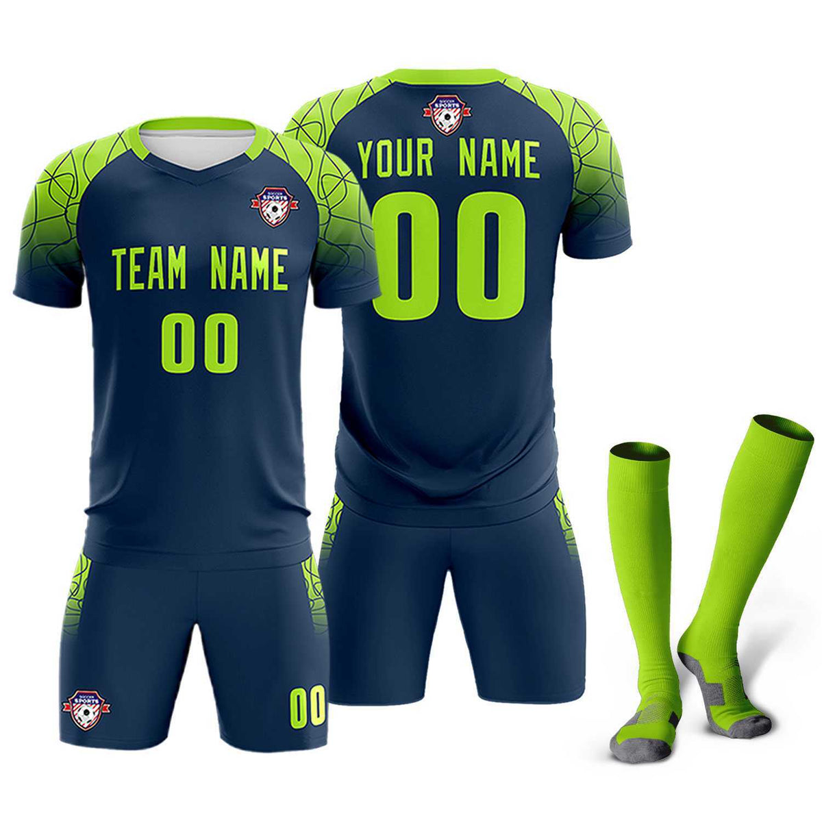 Custom Midnight Blue Classic Football Training Kit Jersey For Adults/Kids