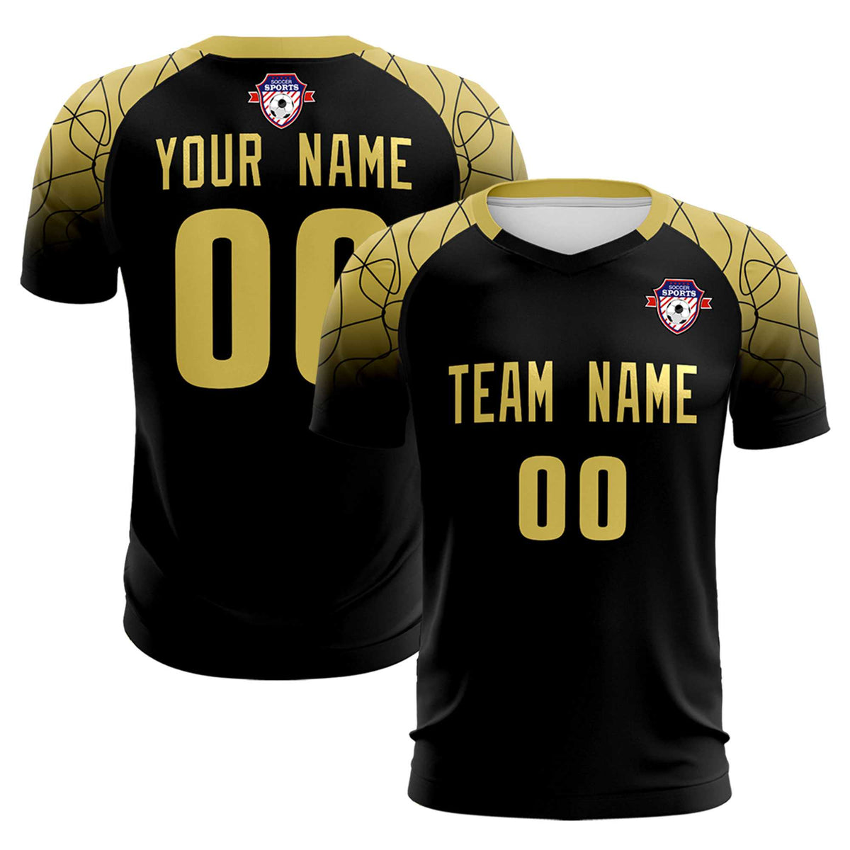 Custom Black Classic Football Training Kit Jersey For Adults/Kids