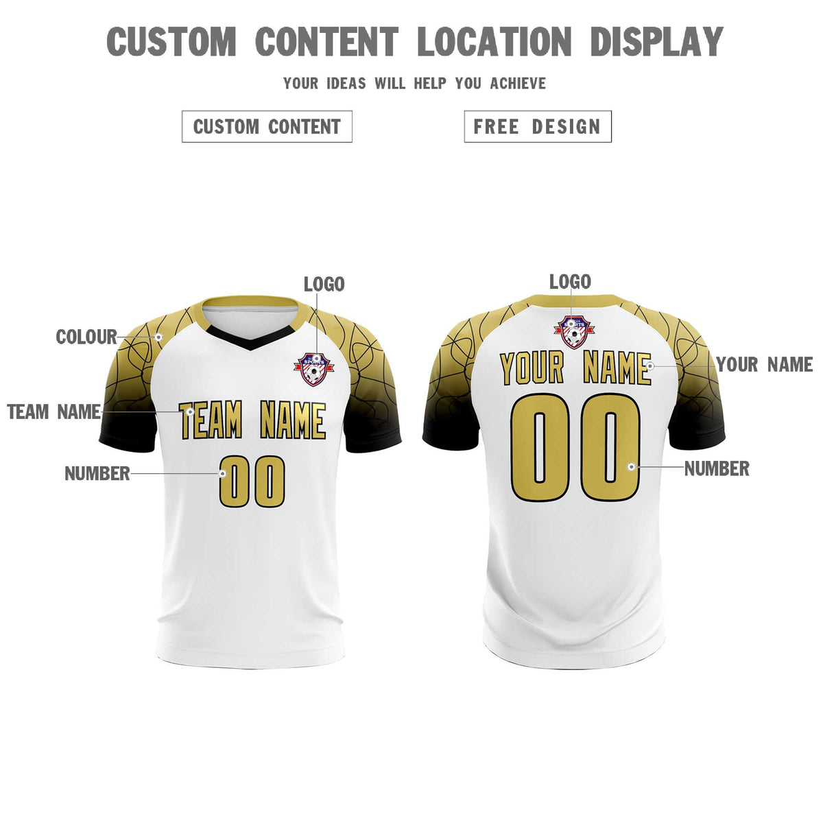 Custom White Classic Football Training Kit Jersey For Adults/Kids