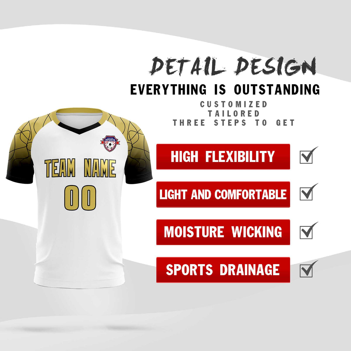 Custom White Classic Football Training Kit Jersey For Adults/Kids