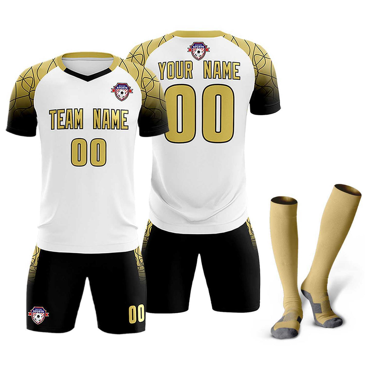 Custom White Classic Football Training Kit Jersey For Adults/Kids