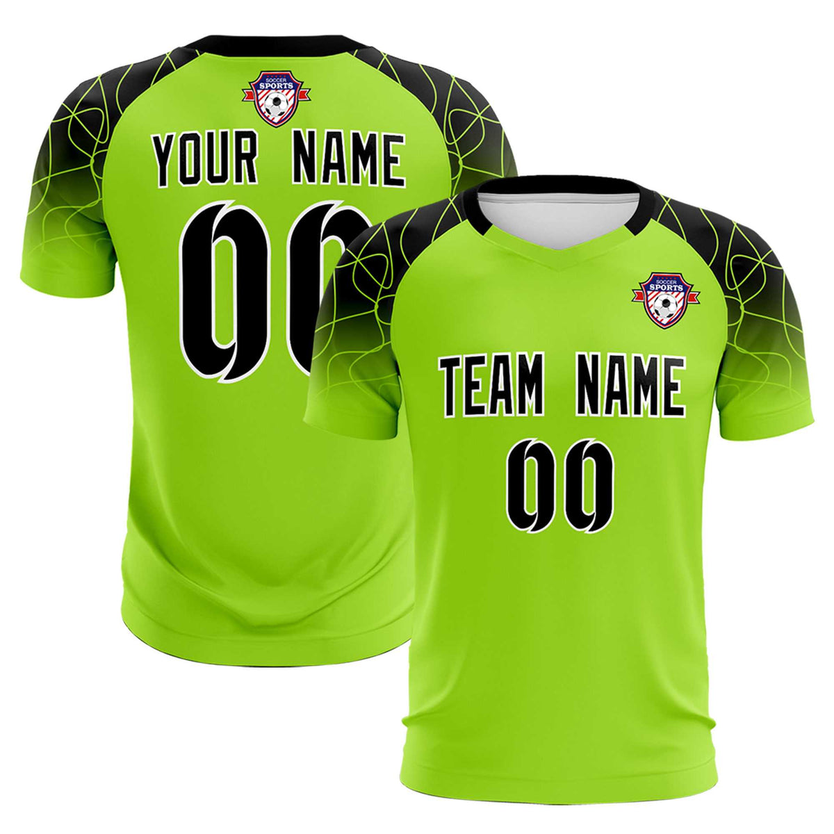 Custom Neon Green Classic Football Training Kit Jersey For Adults/Kids