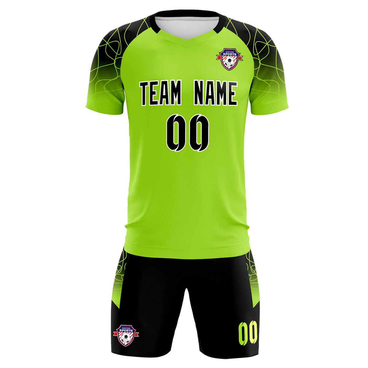Custom Neon Green Classic Football Training Kit Jersey For Adults/Kids