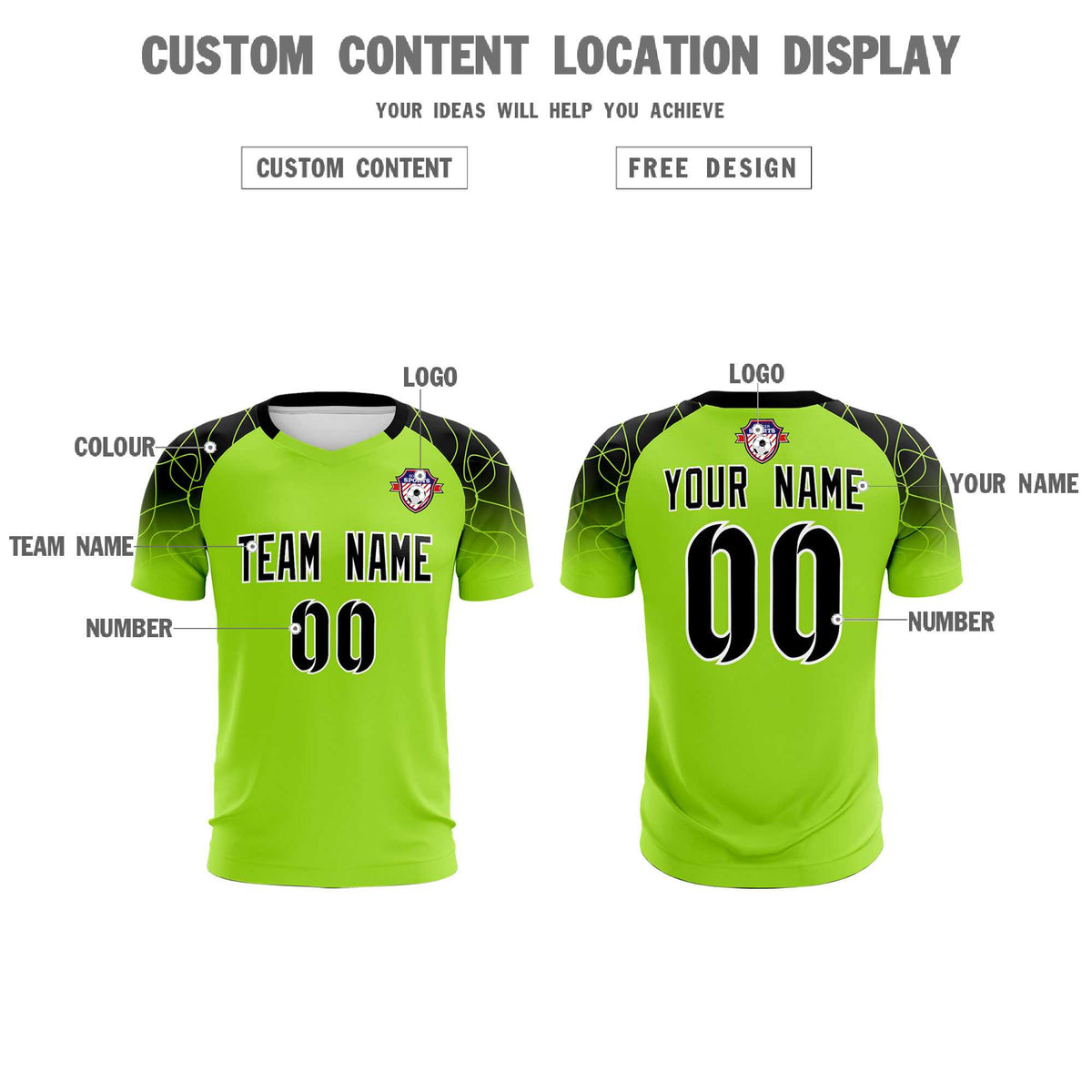 Custom Neon Green Classic Football Training Kit Jersey For Adults/Kids