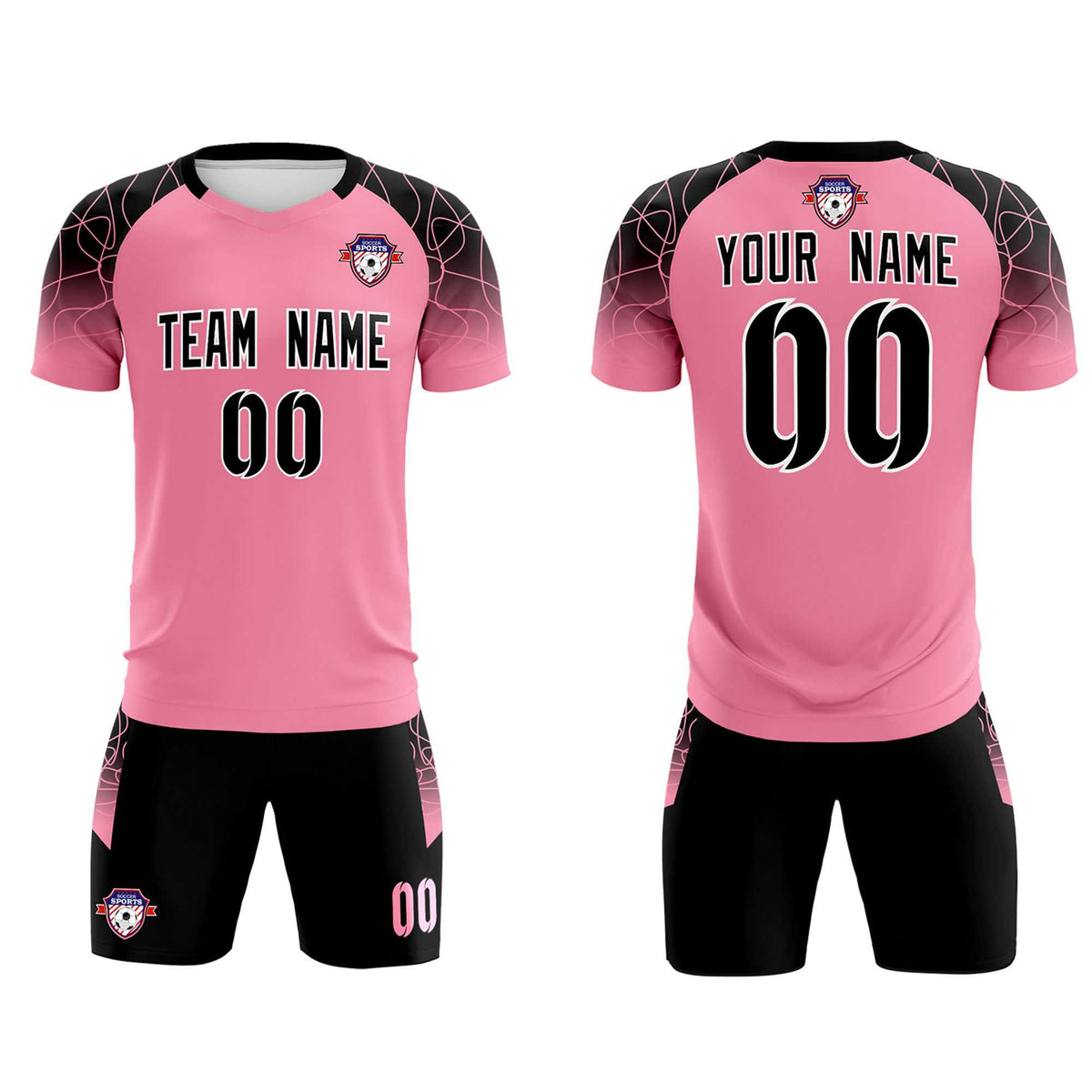 Custom Light Pink Classic Football Training Kit Jersey For Adults/Kids