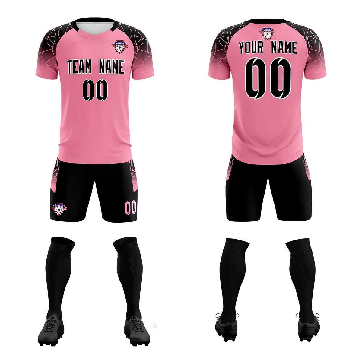 Custom Light Pink Classic Football Training Kit Jersey For Adults/Kids