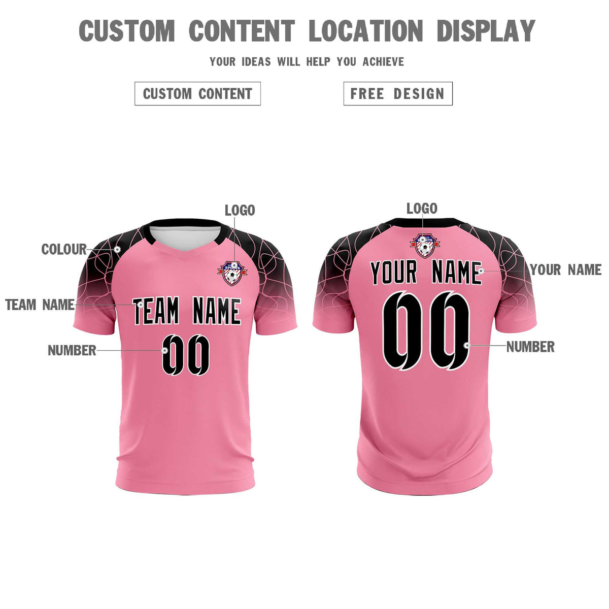 Custom Light Pink Classic Football Training Kit Jersey For Adults/Kids