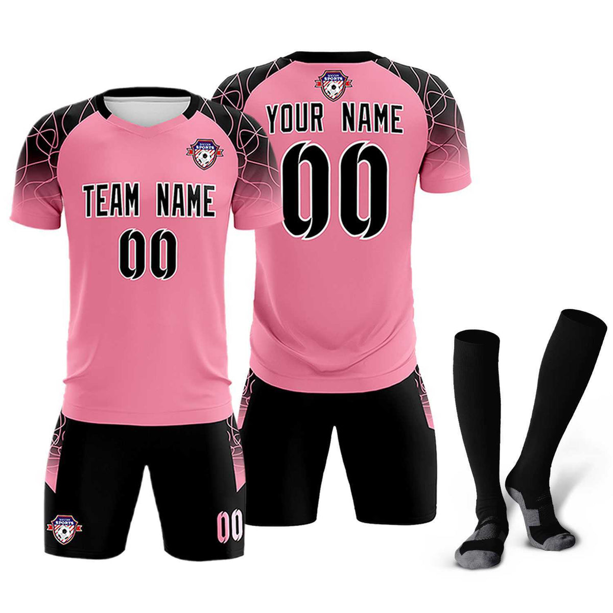 Custom Light Pink Classic Football Training Kit Jersey For Adults/Kids
