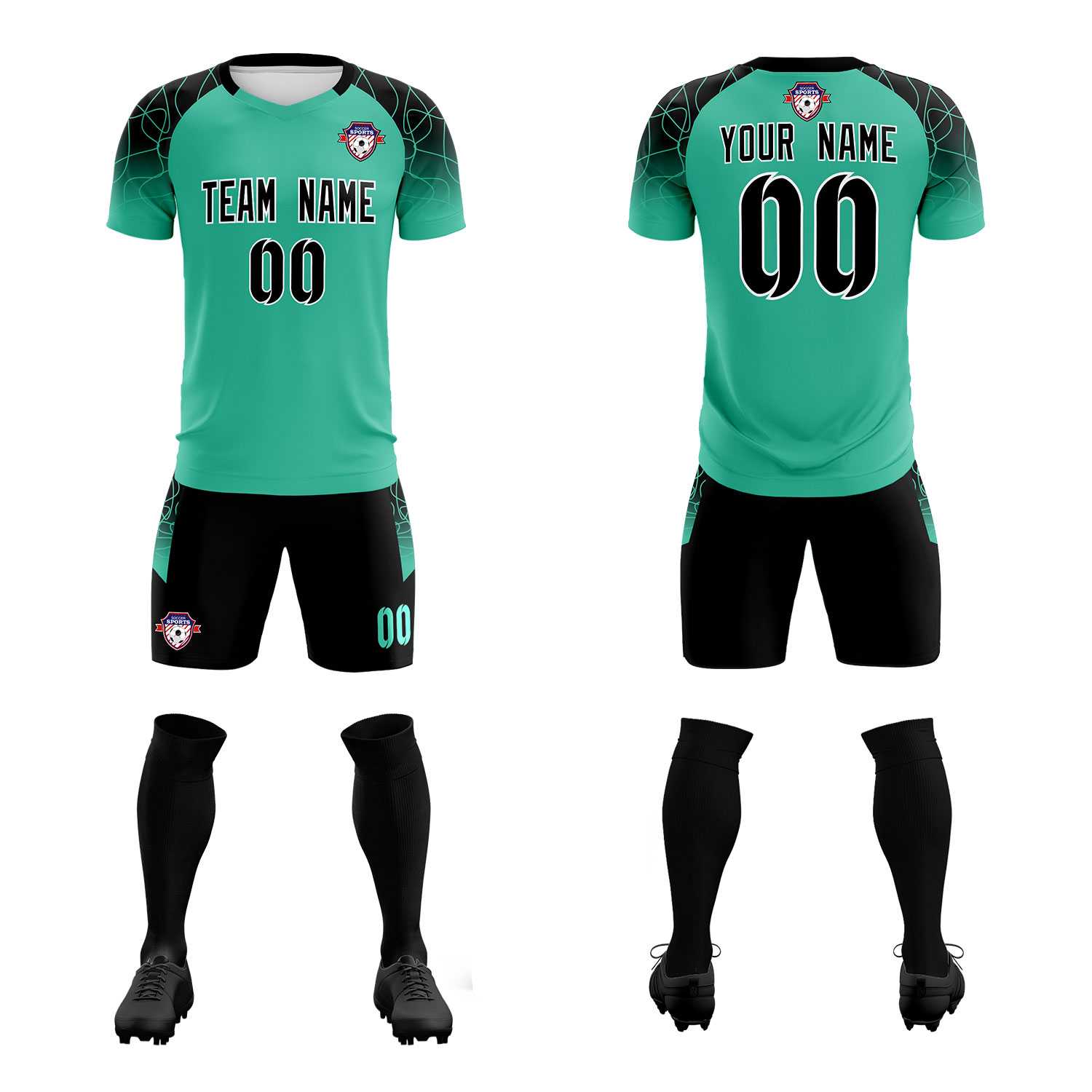 Custom Green Classic Football Training Kit Jersey For Adults/Kids