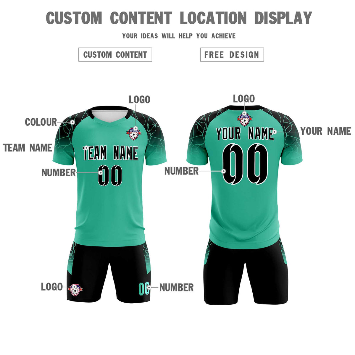 Custom Green Classic Football Training Kit Jersey For Adults/Kids