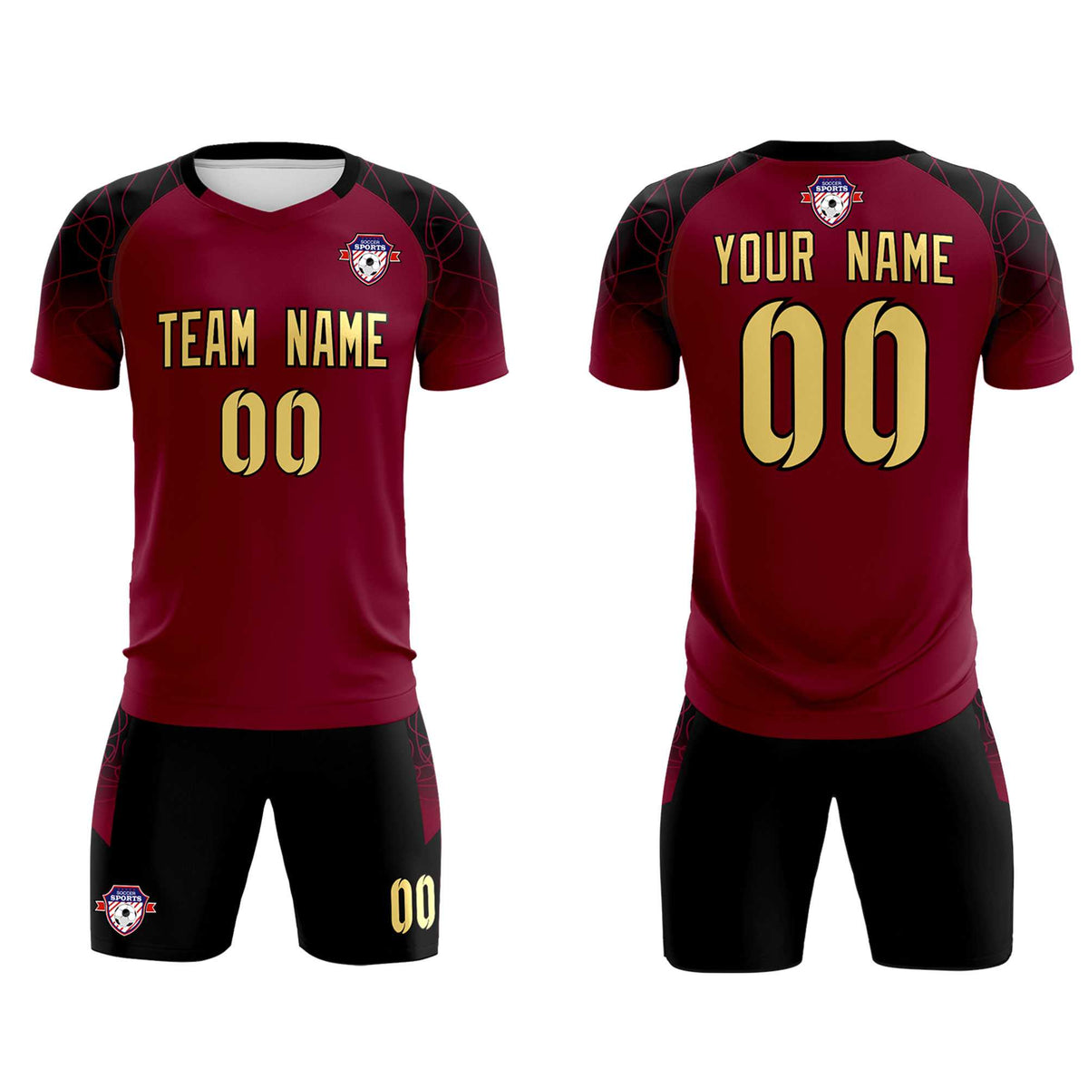 Custom Crimson Classic Football Training Kit Jersey For Adults/Kids