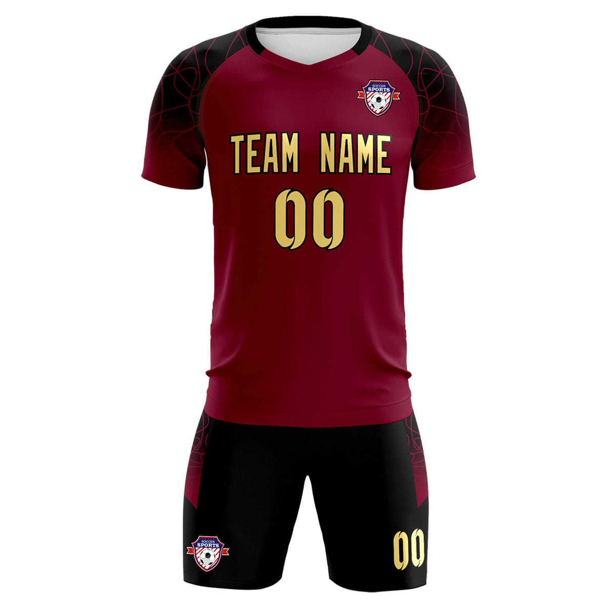 Custom Crimson Classic Football Training Kit Jersey For Adults/Kids