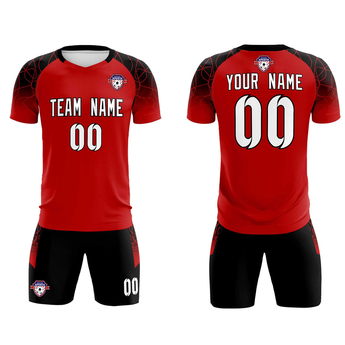 Custom Red Classic Football Training Kit Jersey For Adults/Kids