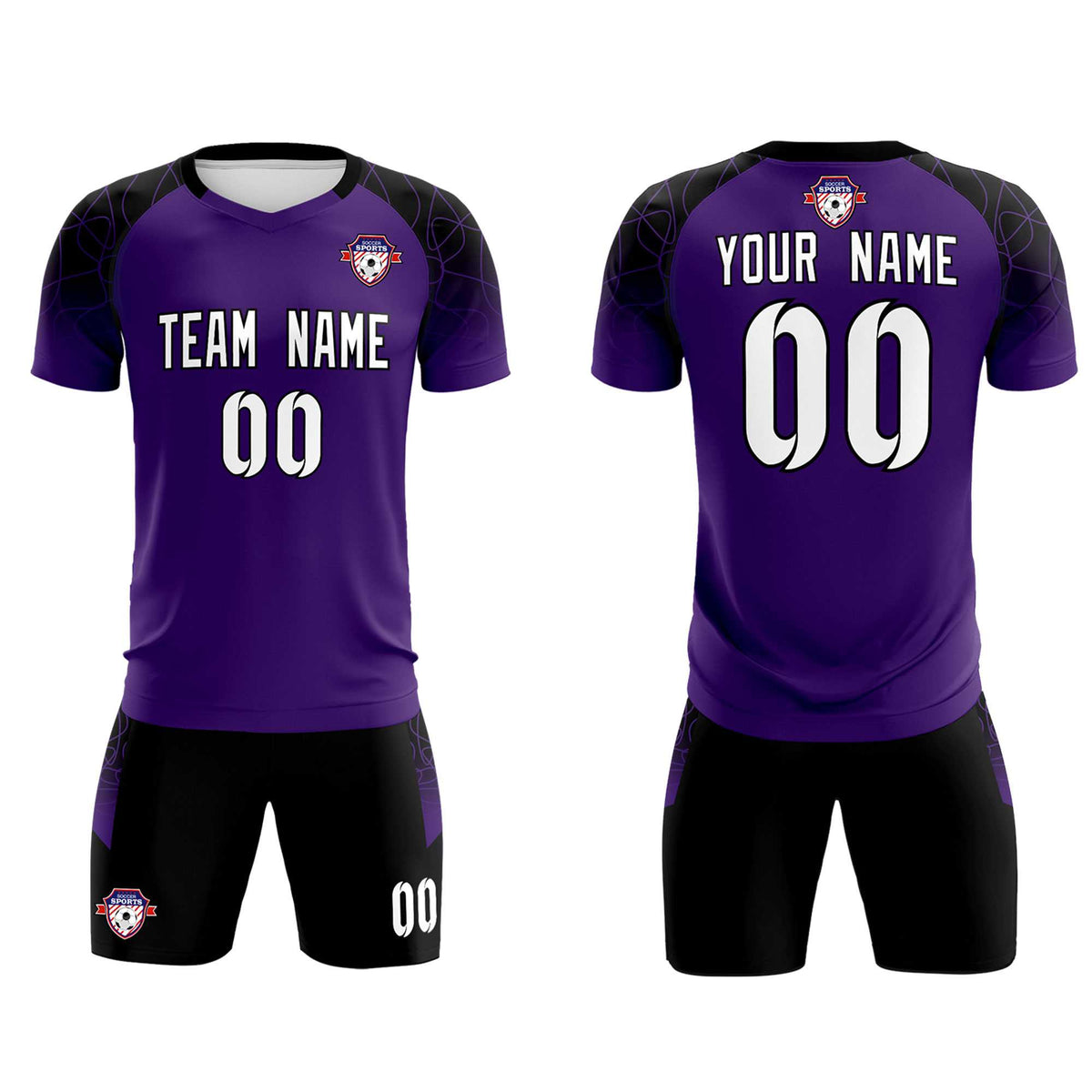 Custom Purple Classic Football Training Kit Jersey For Adults/Kids