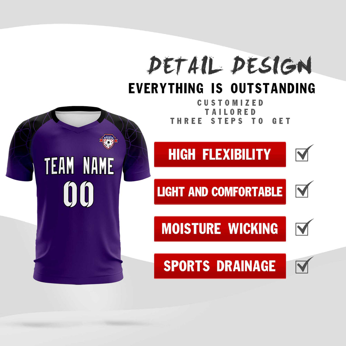 Custom Purple Classic Football Training Kit Jersey For Adults/Kids