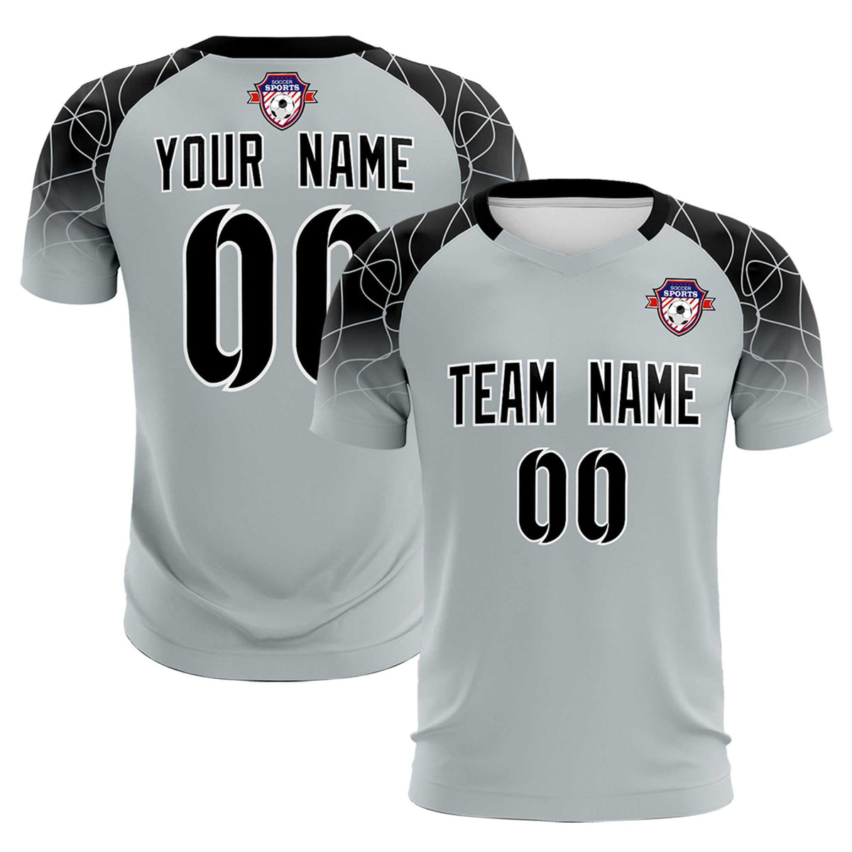 Custom Silver Classic Football Training Kit Jersey For Adults/Kids