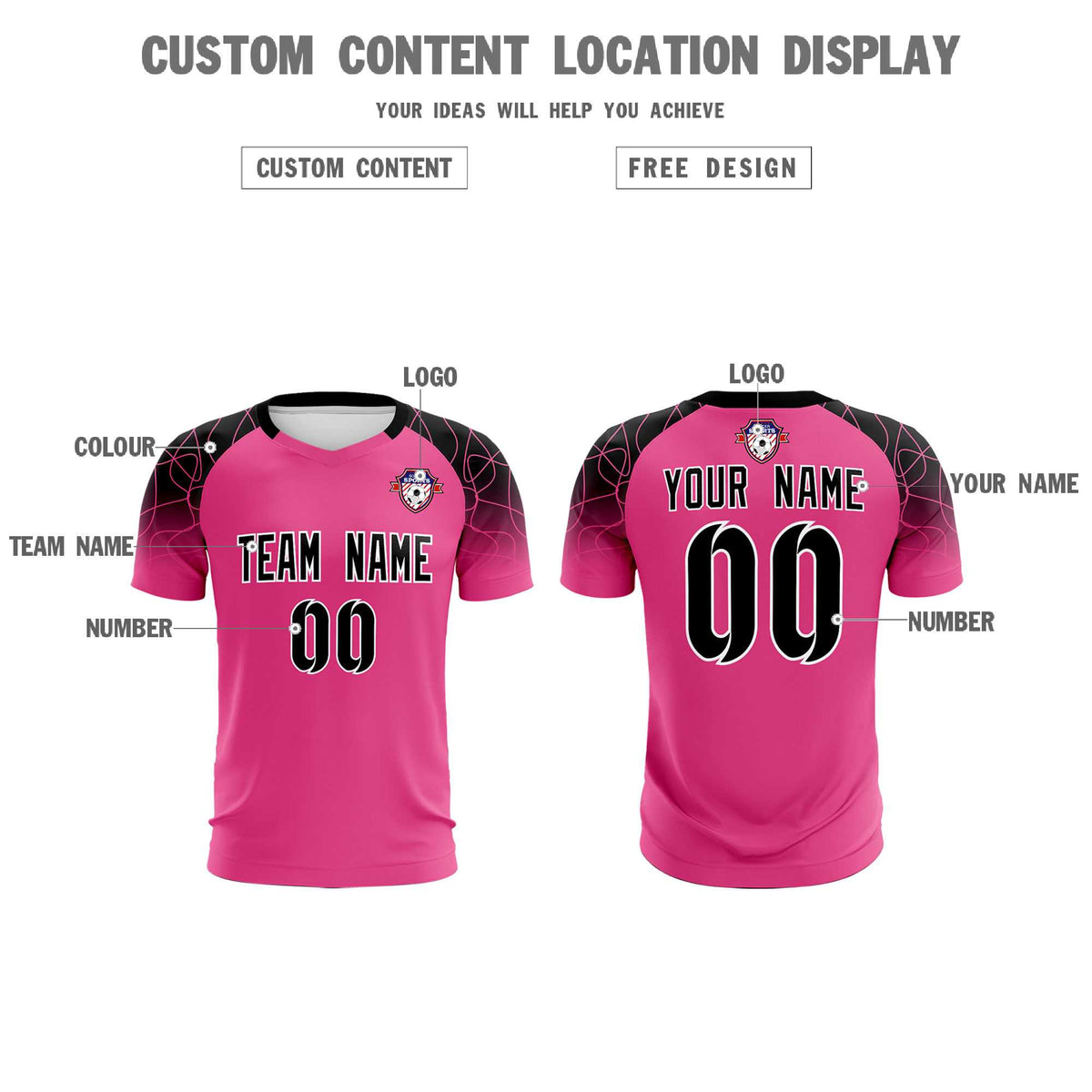 Custom Rose Red Classic Football Training Kit Jersey For Adults/Kids