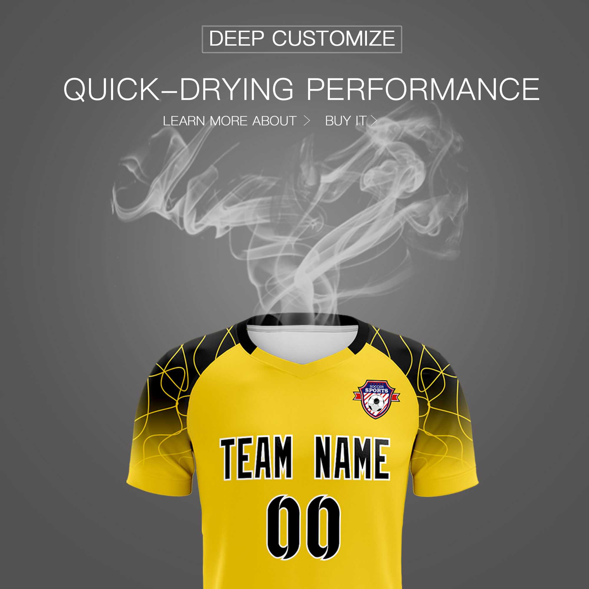Custom Gold Classic Football Training Kit Jersey For Adults/Kids