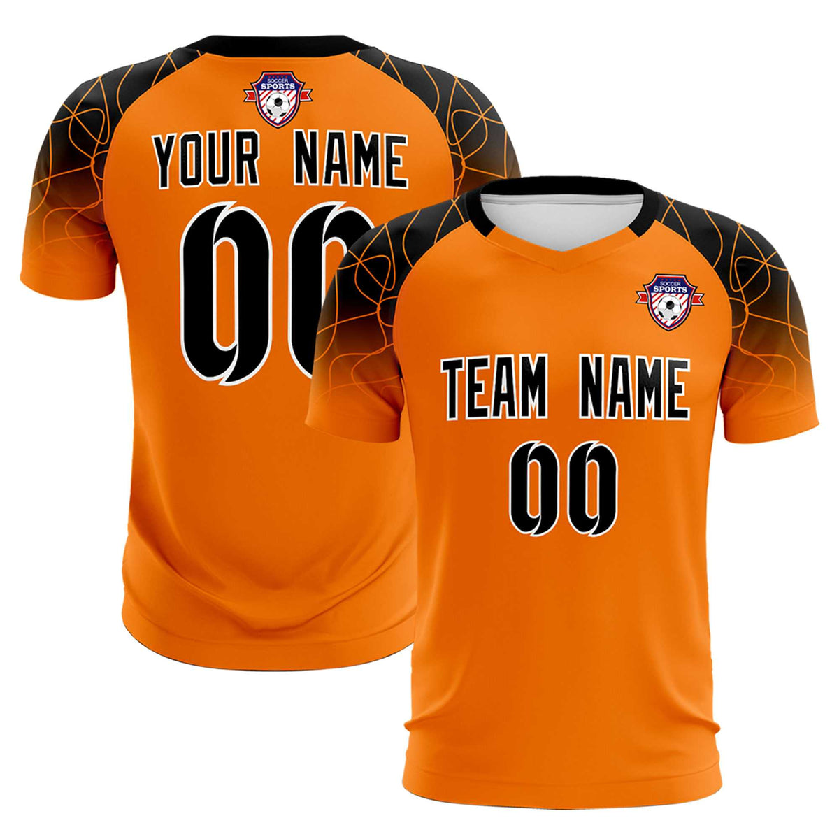 Custom Orange Classic Football Training Kit Jersey For Adults/Kids