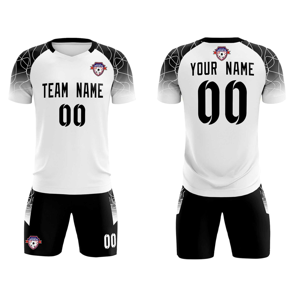 Custom White Classic Football Training Kit Jersey For Adults/Kids