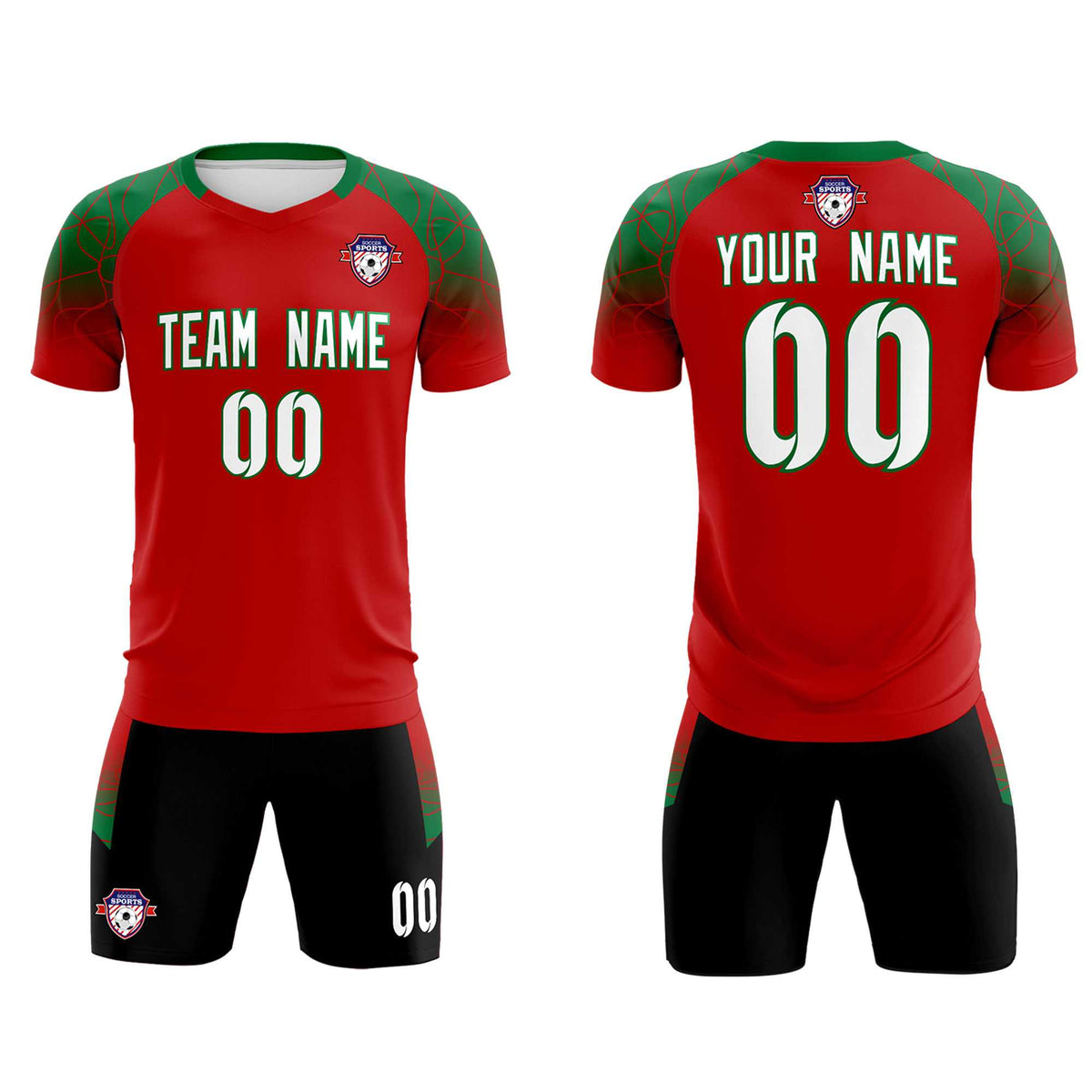 Custom Red Classic Football Training Kit Jersey For Adults/Kids