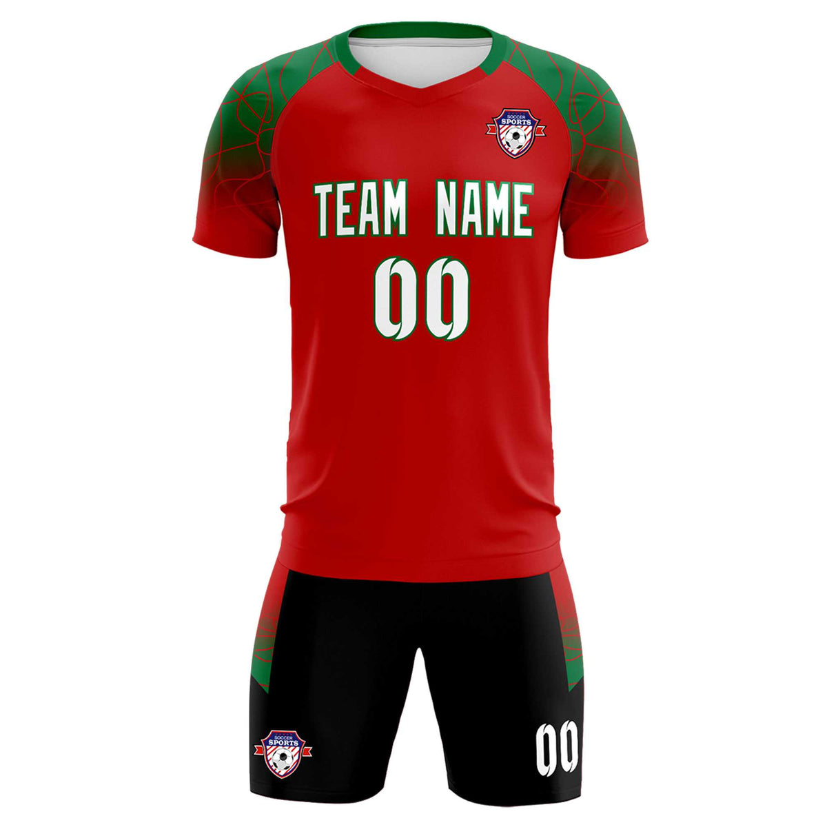 Custom Red Classic Football Training Kit Jersey For Adults/Kids
