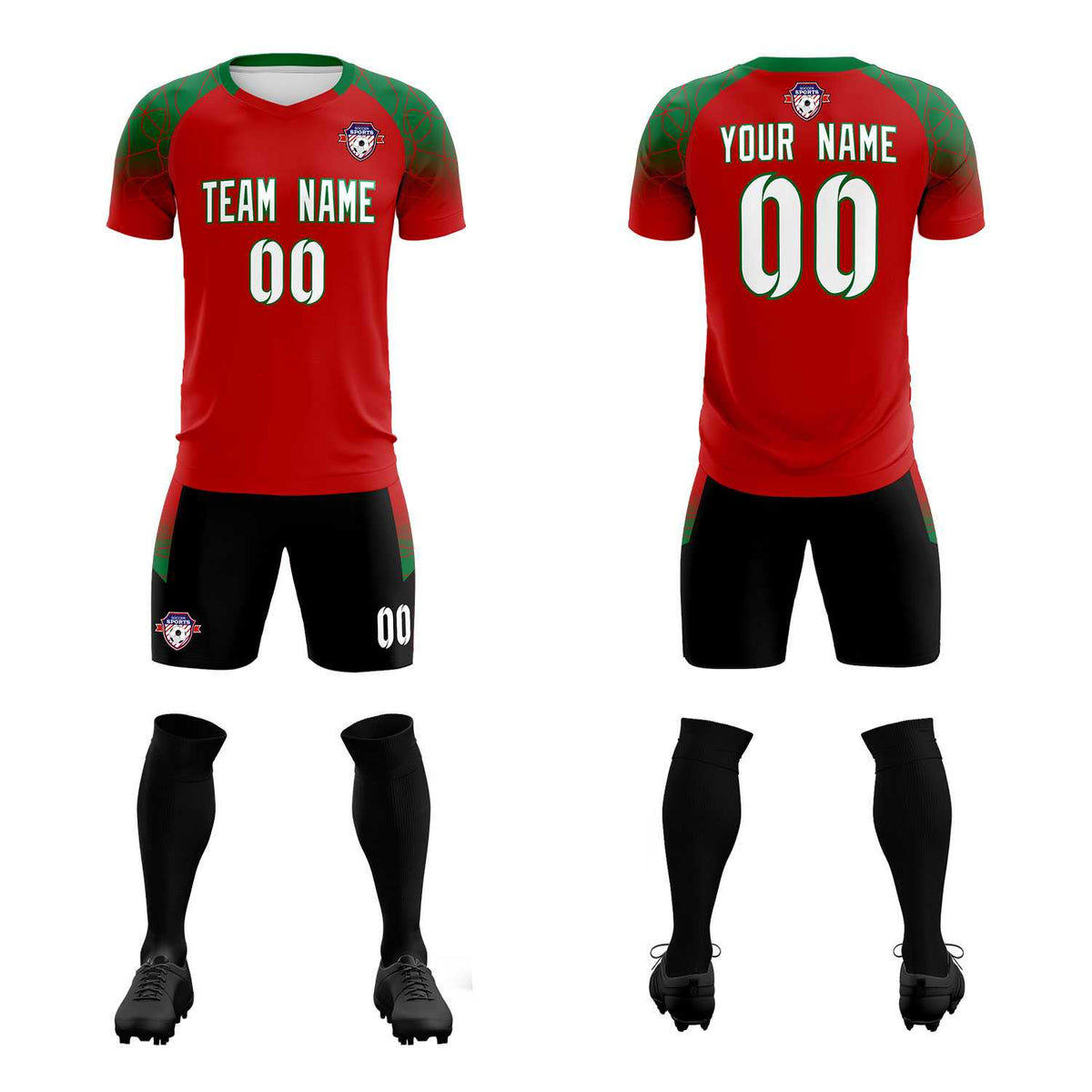 Custom Red Classic Football Training Kit Jersey For Adults/Kids