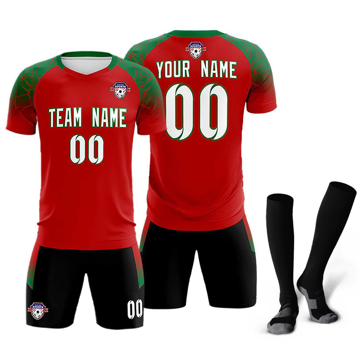 Custom Red Classic Football Training Kit Jersey For Adults/Kids