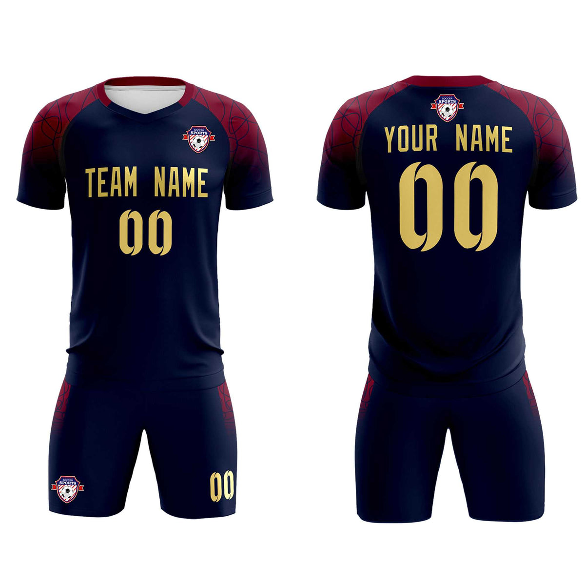 Custom Navy Classic Football Training Kit Jersey For Adults/Kids